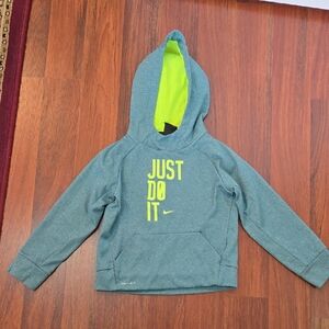 Nike Kids Green/Teal and Neon Hoodie Kids Small 4-5 Years